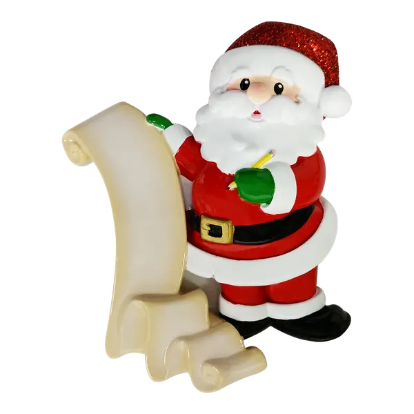 OR2312 - Santa with Xmas List Personalised Christmas Decoration