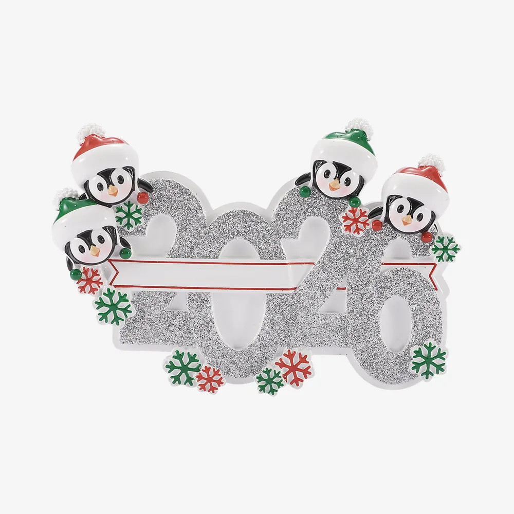 OR2350-4 - 2026 Family of 4 Personalised Christmas Ornament