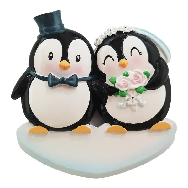 OR2357 - Wedding Penguins Personalised Christmas Decoration