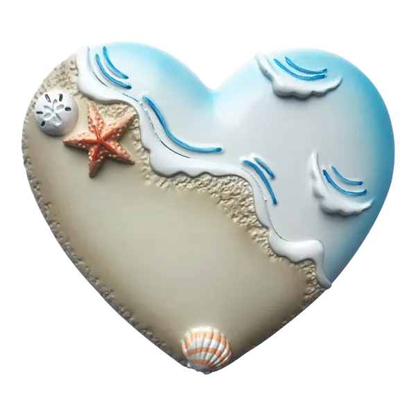 OR2382 - Write Your Name in Beach Sand Heart Personalised Christmas Decoration