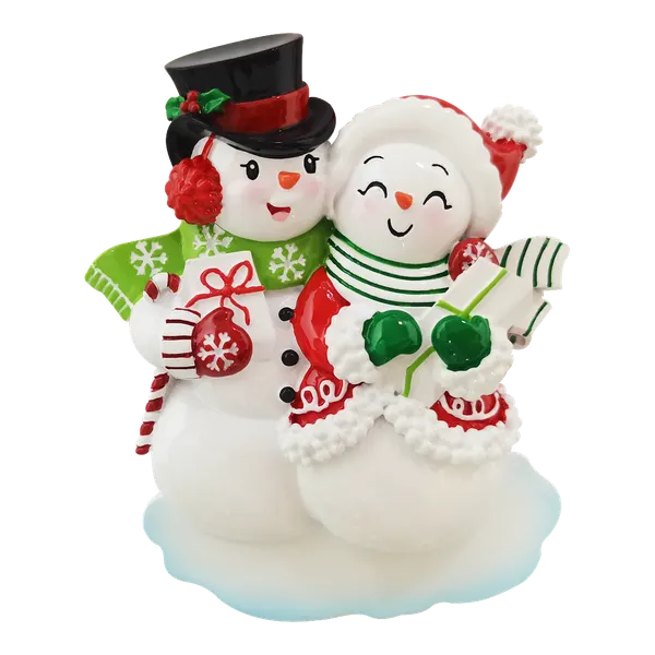 OR2390 - Snowmen Couple Personalised Christmas Decoration