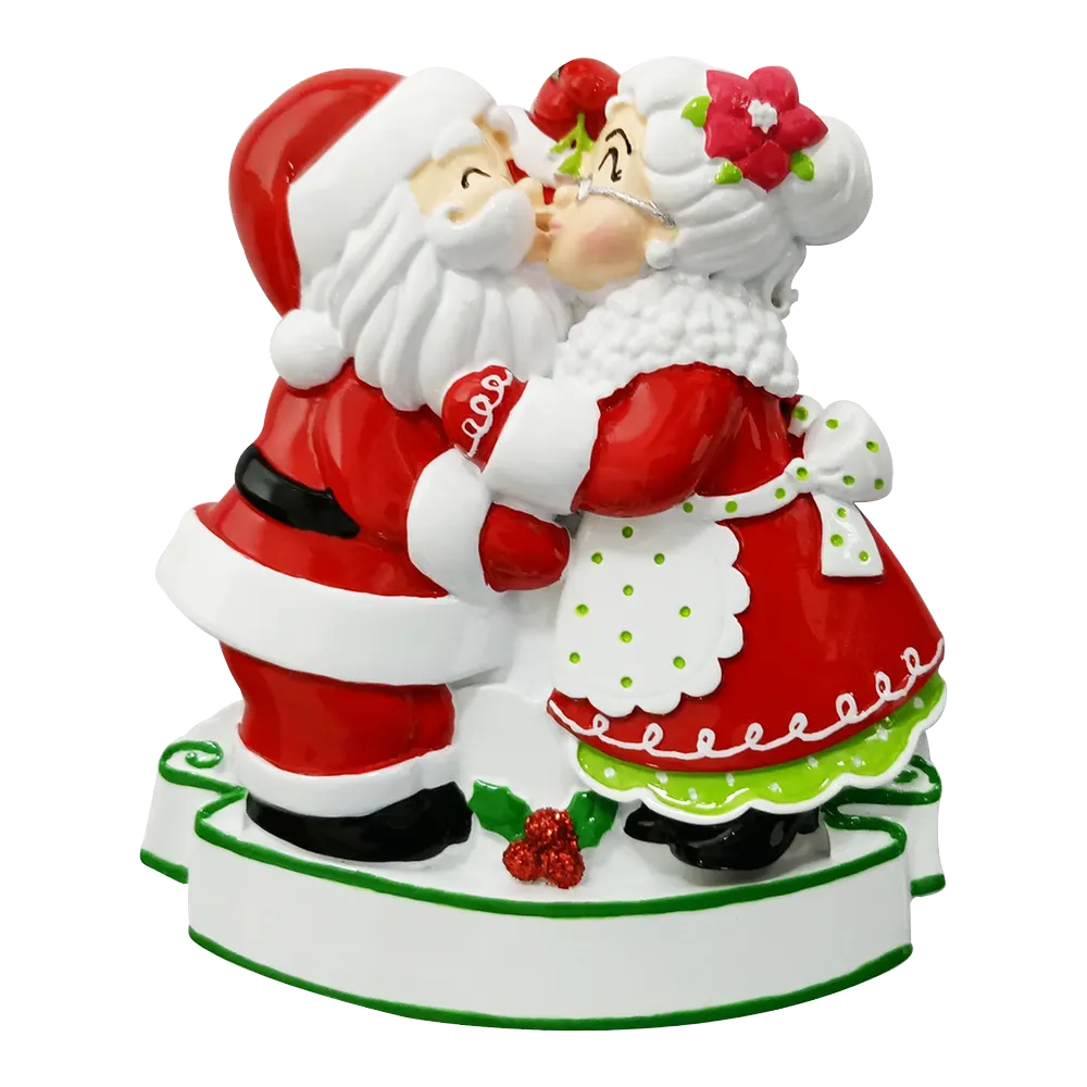 OR2391 - Mr. And Mrs. Clause Kissing Personalised Christmas Decoration