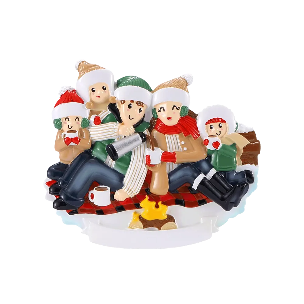 OR2472-5 - Christmas Picnic (Family of 5) Personalised Christmas Decoration