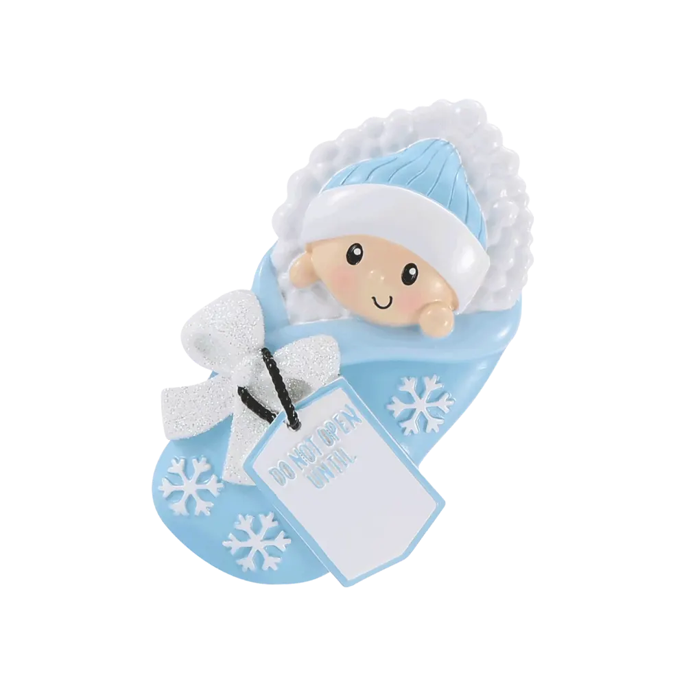 OR2480-B - Do Not Open Until (Blue) Personalised Christmas Decoration