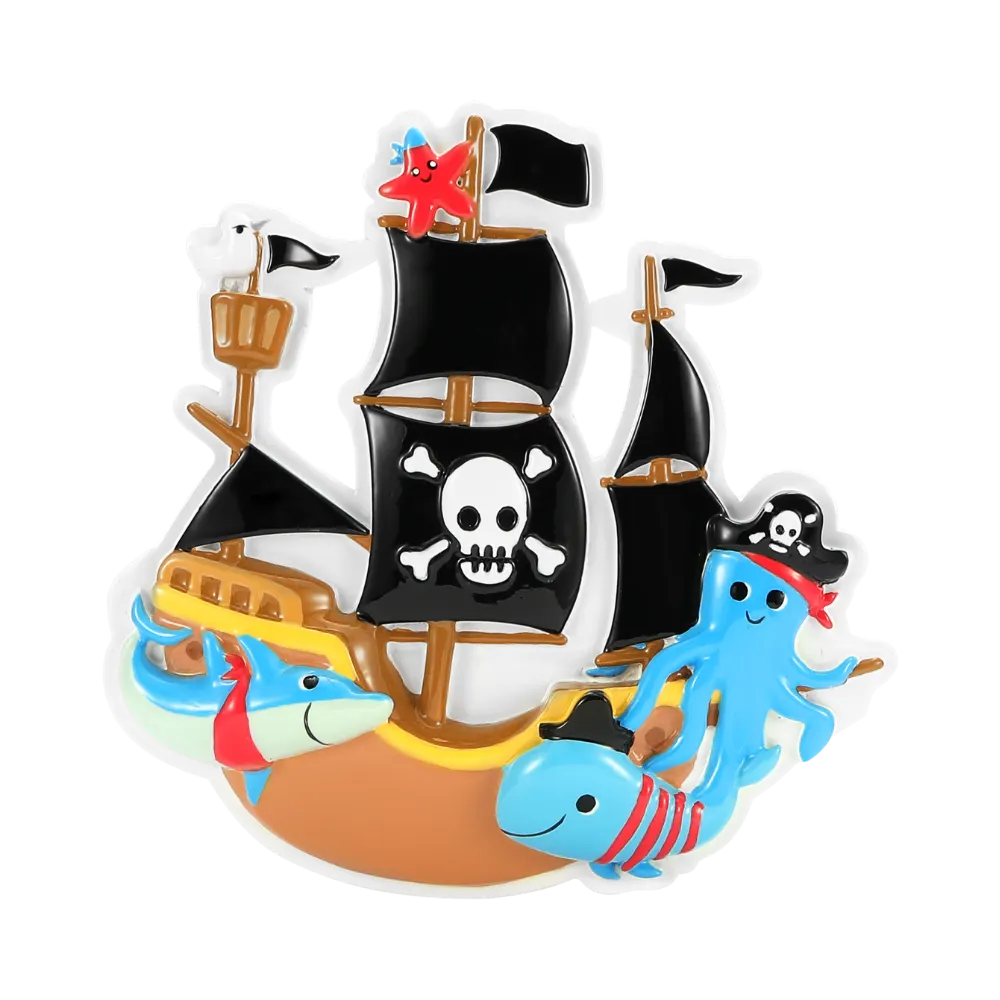 OR2500 - New Pirate Ship Personalised Christmas Decoration