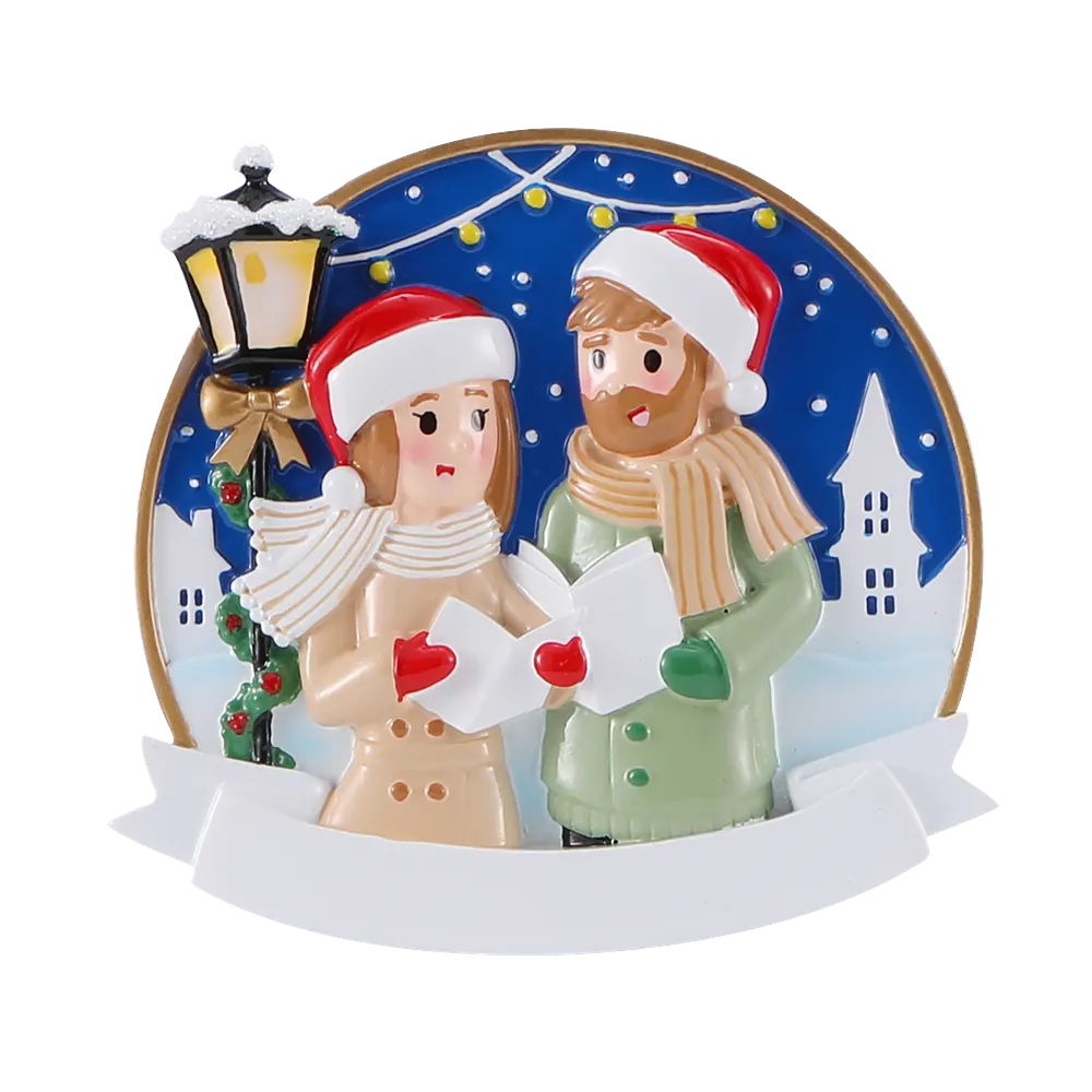 OR2509 - Caroling Couple Personalised Christmas Decoration
