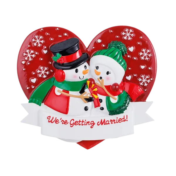 OR2512 - Snowman Engagement Personalised Christmas Decoration