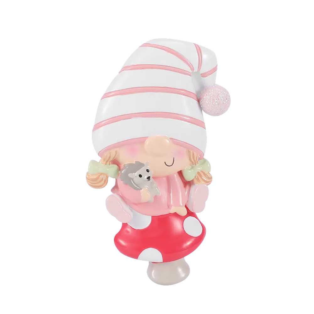 OR2539-P - Gnome Baby Girl Personalised Christmas Decoration