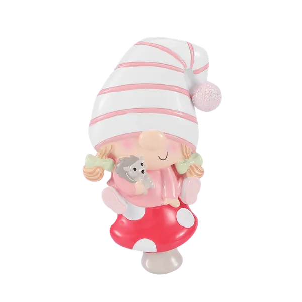 OR2539-P - Gnome Baby Girl Personalised Christmas Decoration