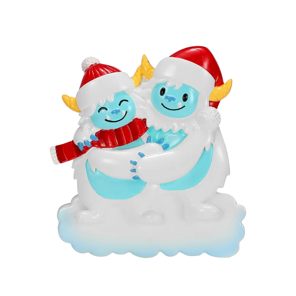 OR2675-2 - Yeti Family of 2 Personalised Christmas Ornaments