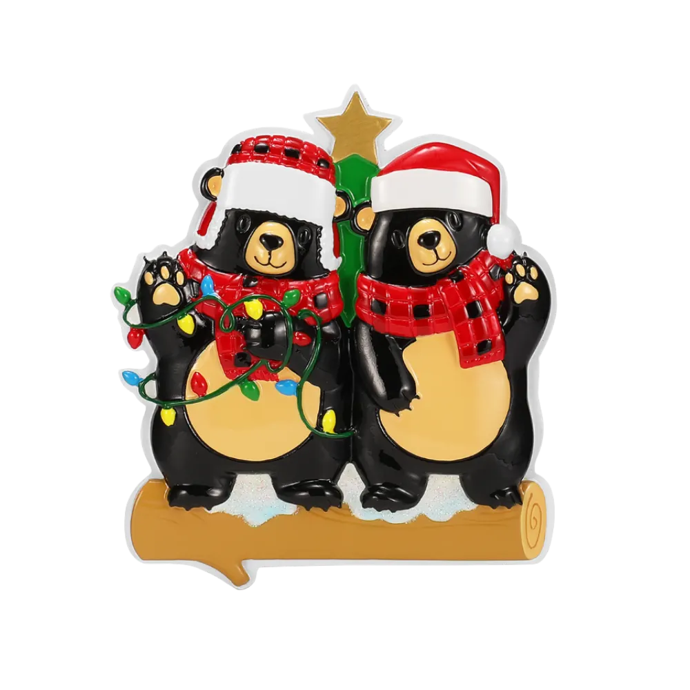OR2676-2 - Bears With Scarf & Santa Hat Family of 2