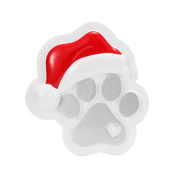OR2759 - Paw Print With Santa Hat