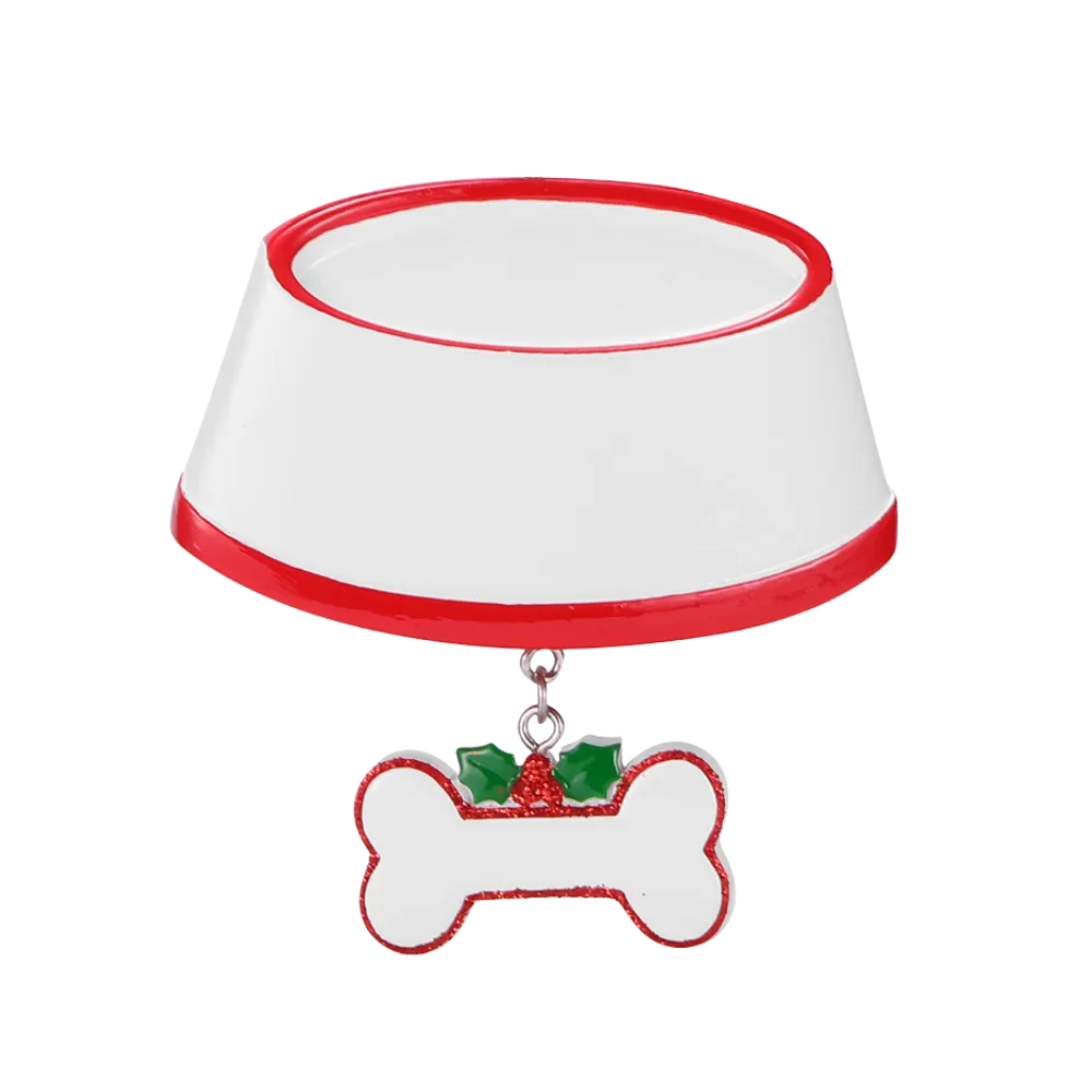 OR2764 - Dog Bowl W/Dangling Holiday Bone