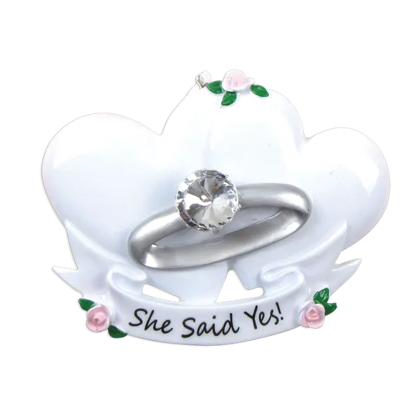 OR494 - Engagement Ring Personalised Christmas Decoration