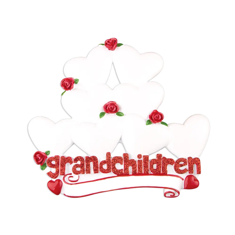 OR529-8 - Grandchildren With Eight Hearts Personalised Christmas Decoration
