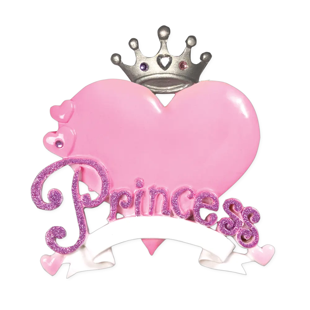 OR610 - Princess Heart Personalised Christmas Decoration
