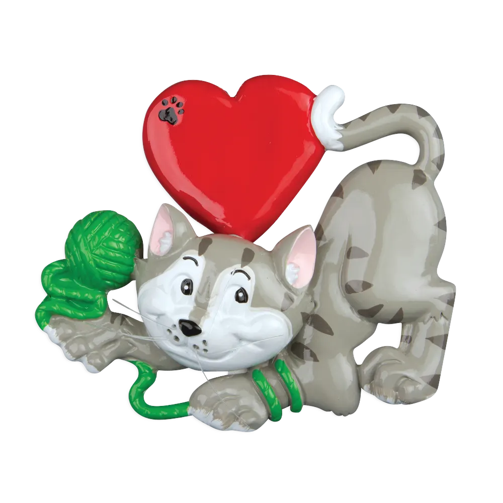 OR854 - Cat Lover Ornament (Grey)