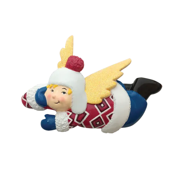 P18-03-024 - Angel in Winter Suit Personalised Christmas Decoration