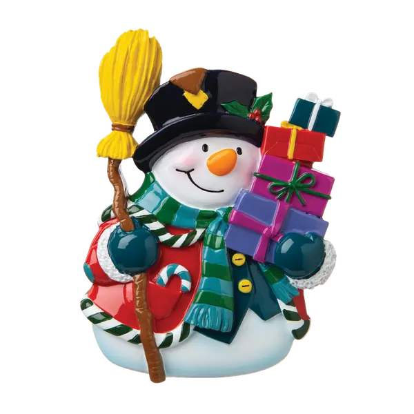 P18-03-081 - Snowman With Presents Personalised Christmas Decoration