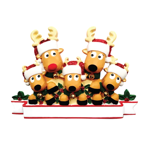 TT1527-5 - New Reindeer (Family of 5) Table Topper