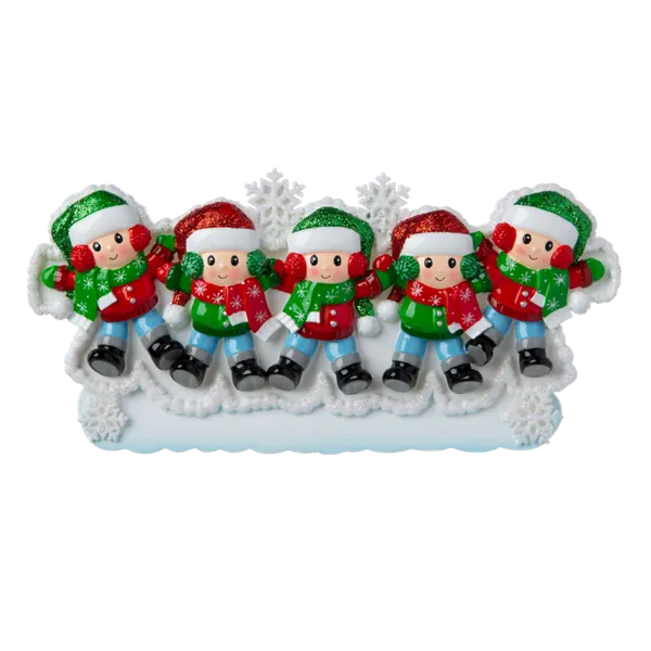 TT1662-5 - Snow Angel Family of 5 Table Topper