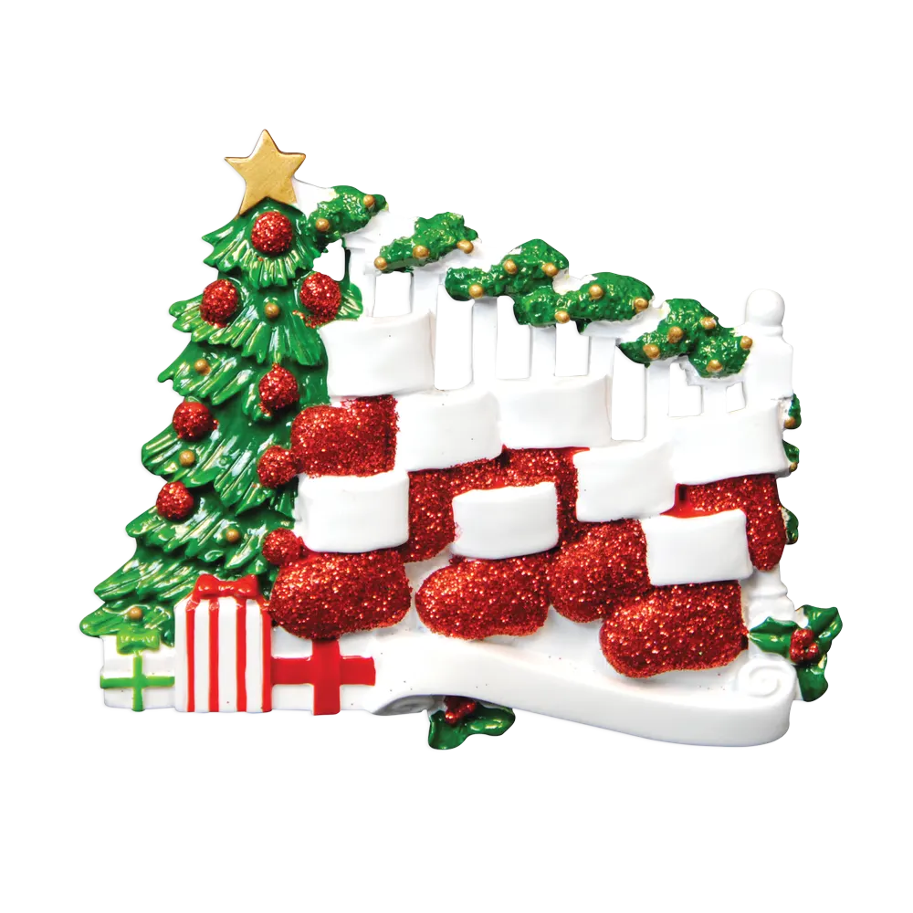 TT823-8 - Bannister with 8 Stockings Christmas Table Topper