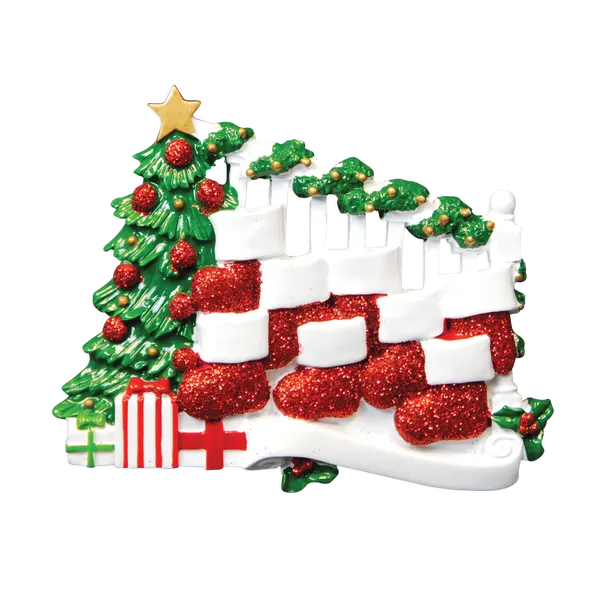 TT823-8 - Bannister with 8 Stockings Christmas Table Topper