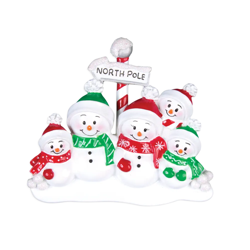 TT967-5 - North Pole Family of 5 Christmas Table Topper