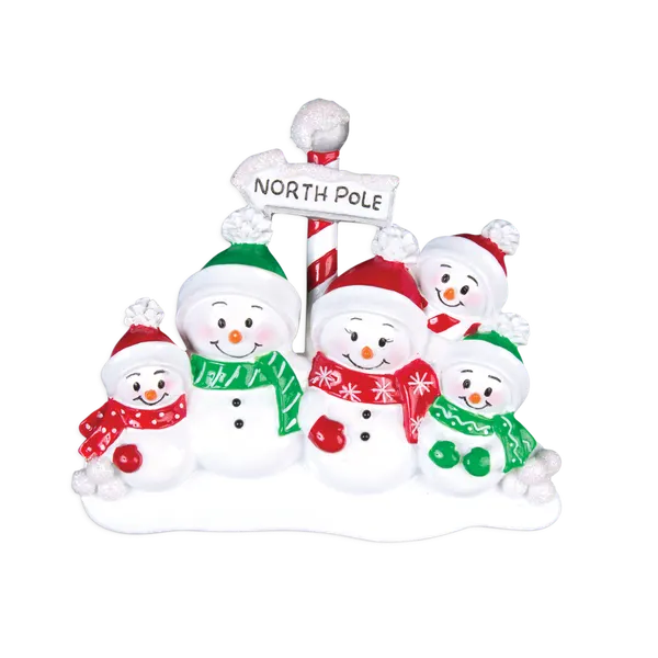 TT967-5 - North Pole Family of 5 Christmas Table Topper