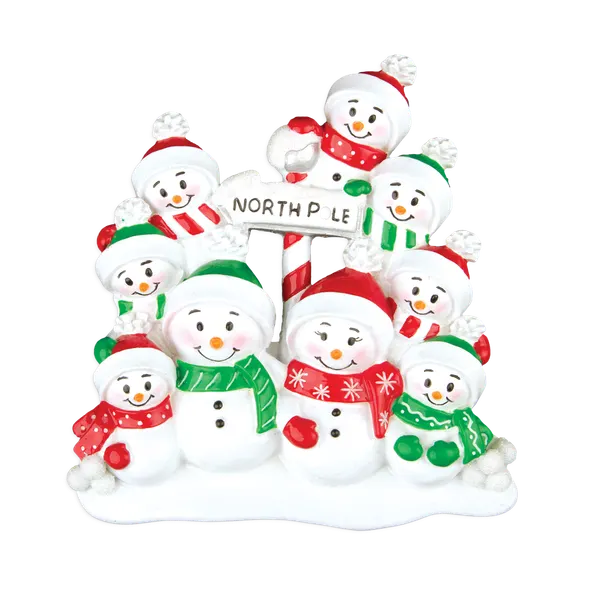 TT967-9 - North Pole Family of 9 Christmas Table Topper