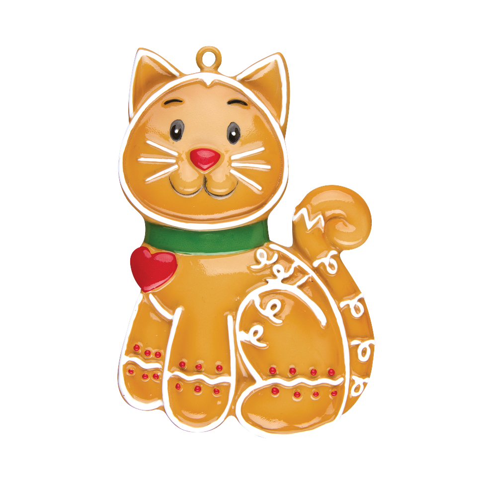 OR1221 - Gingerbread Cat Personalised Christmas Decoration