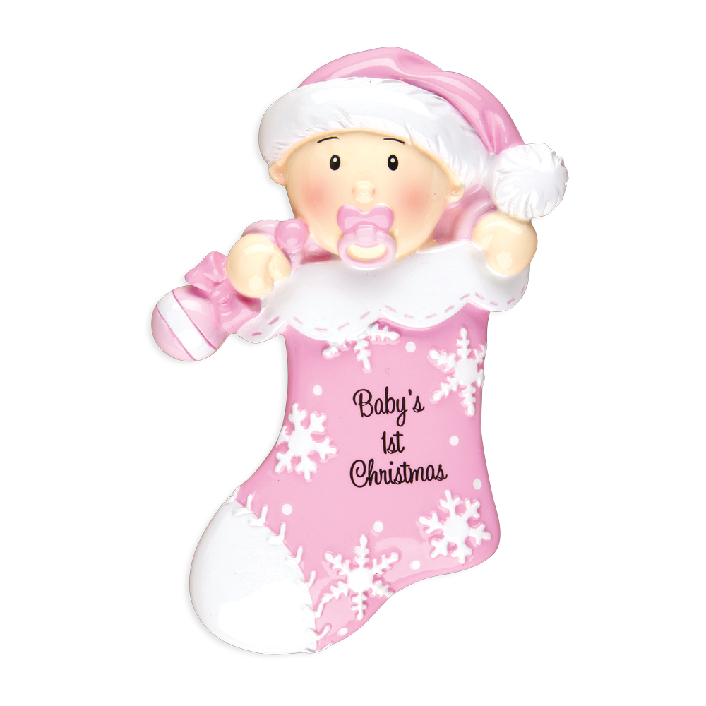 OR1252-P - Baby’s First-Baby’S First Stocking - Pink