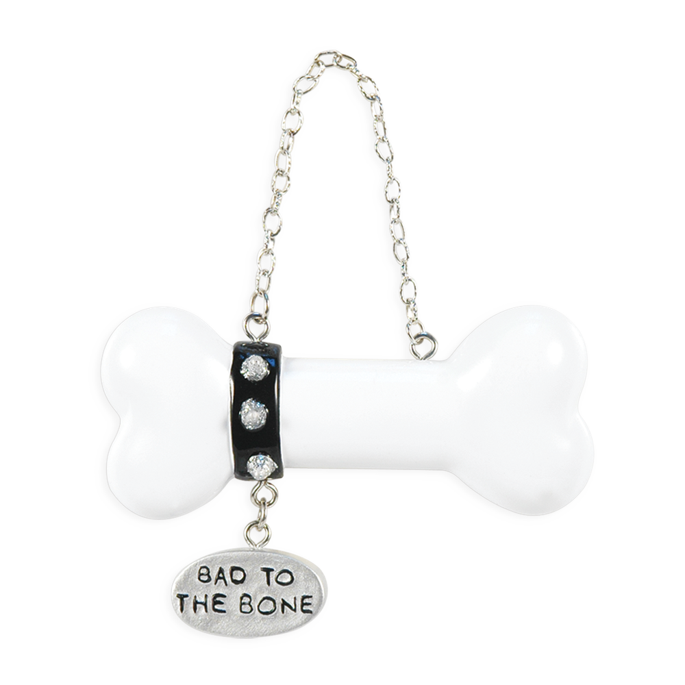 OR1336-B - Bad To The Bone (Black) Personalised Christmas Ornament