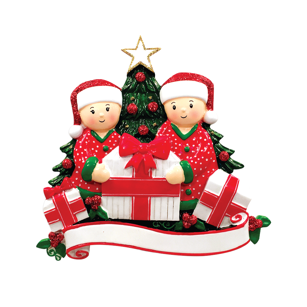 OR1523-2 - Opening Presents (Couple) Christmas Ornament