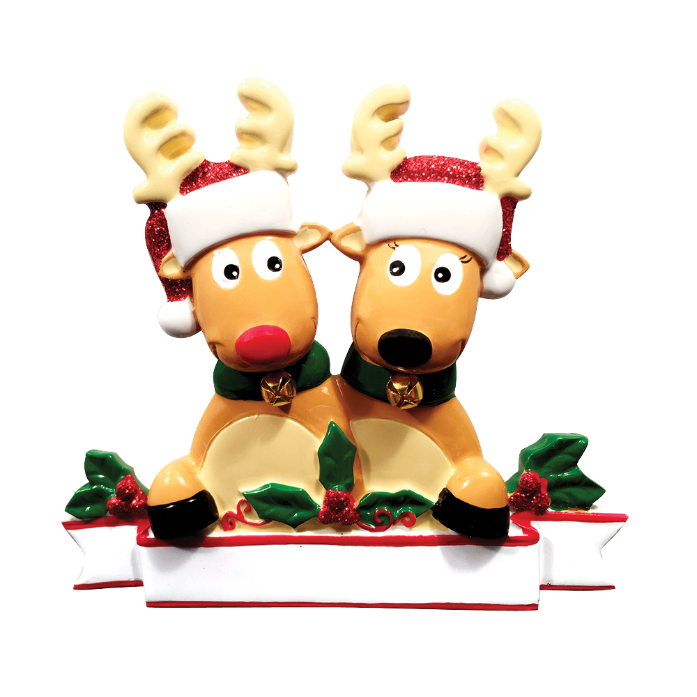 OR1527-2 - New Reindeer Family (Couple) Christmas Ornament