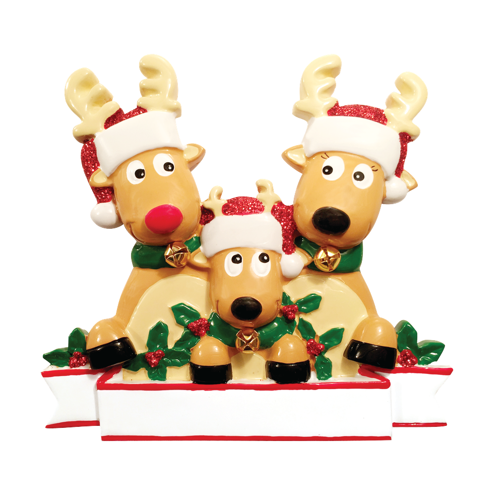 OR1527-3 - New Reindeer (Family of 3) Christmas Ornament