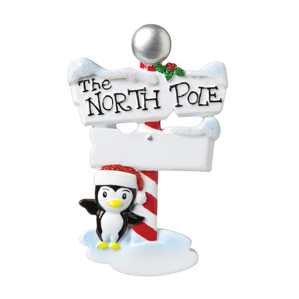 OR1739 - North Pole Sign Personalised Christmas Decoration