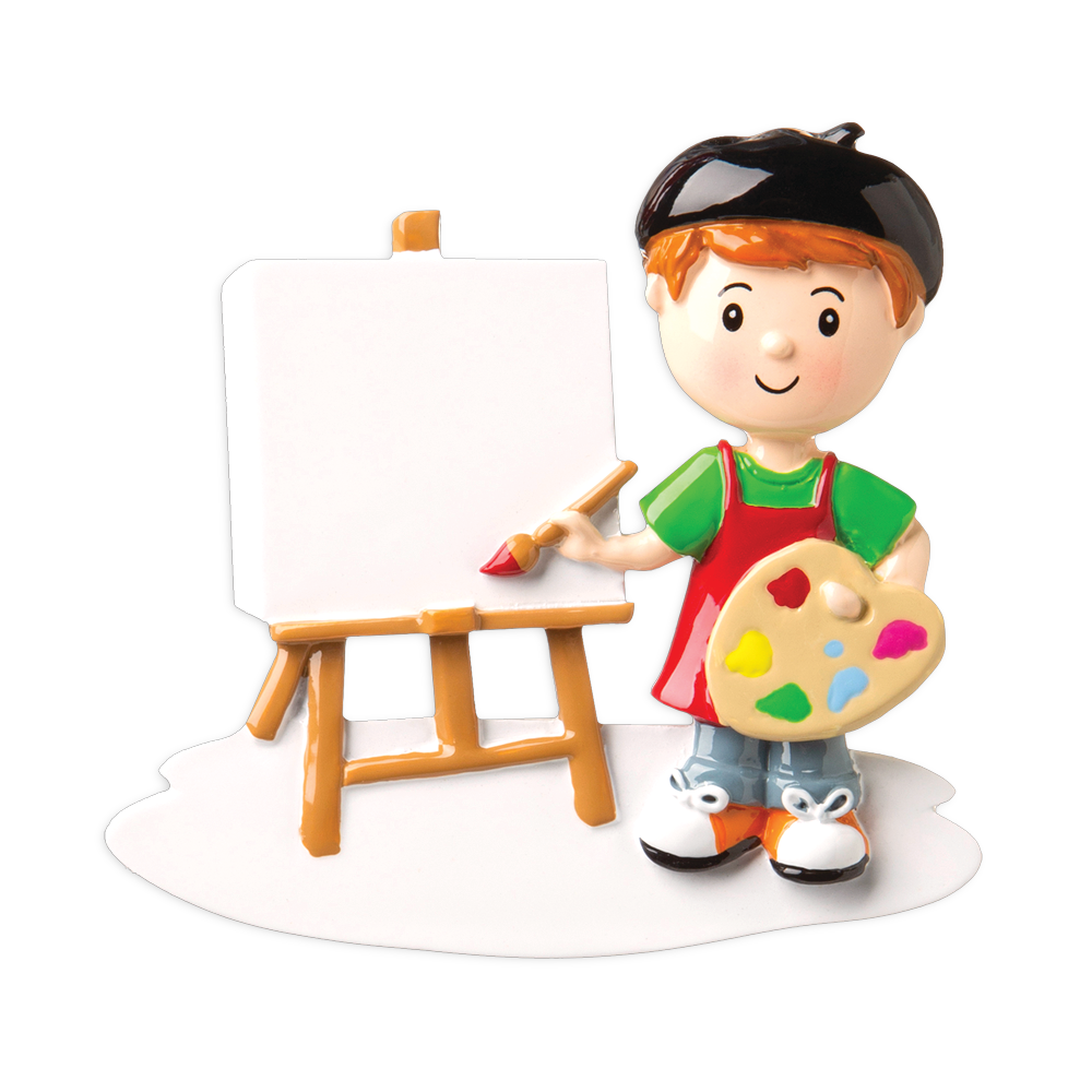 OR1751-B - Artist (Boy) Personalised Christmas Ornament