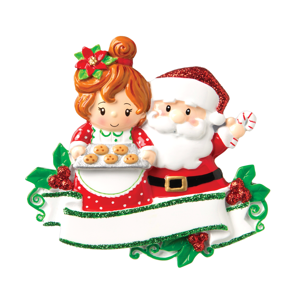 OR1790-2 - Santa & Mrs Claus Personalised Christmas Decoration