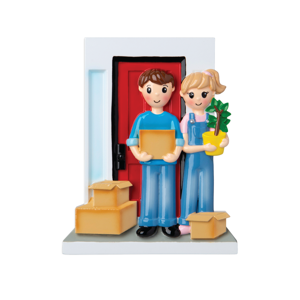 OR1898 - Door Couple With Boxes Personalised Christmas Decoration