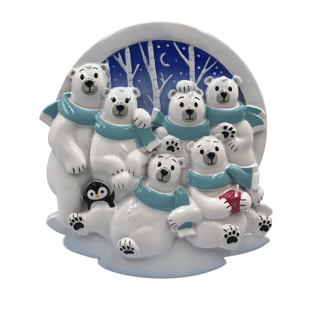 OR2022-6 - Polar Family of 6 Personalised Christmas Decoration