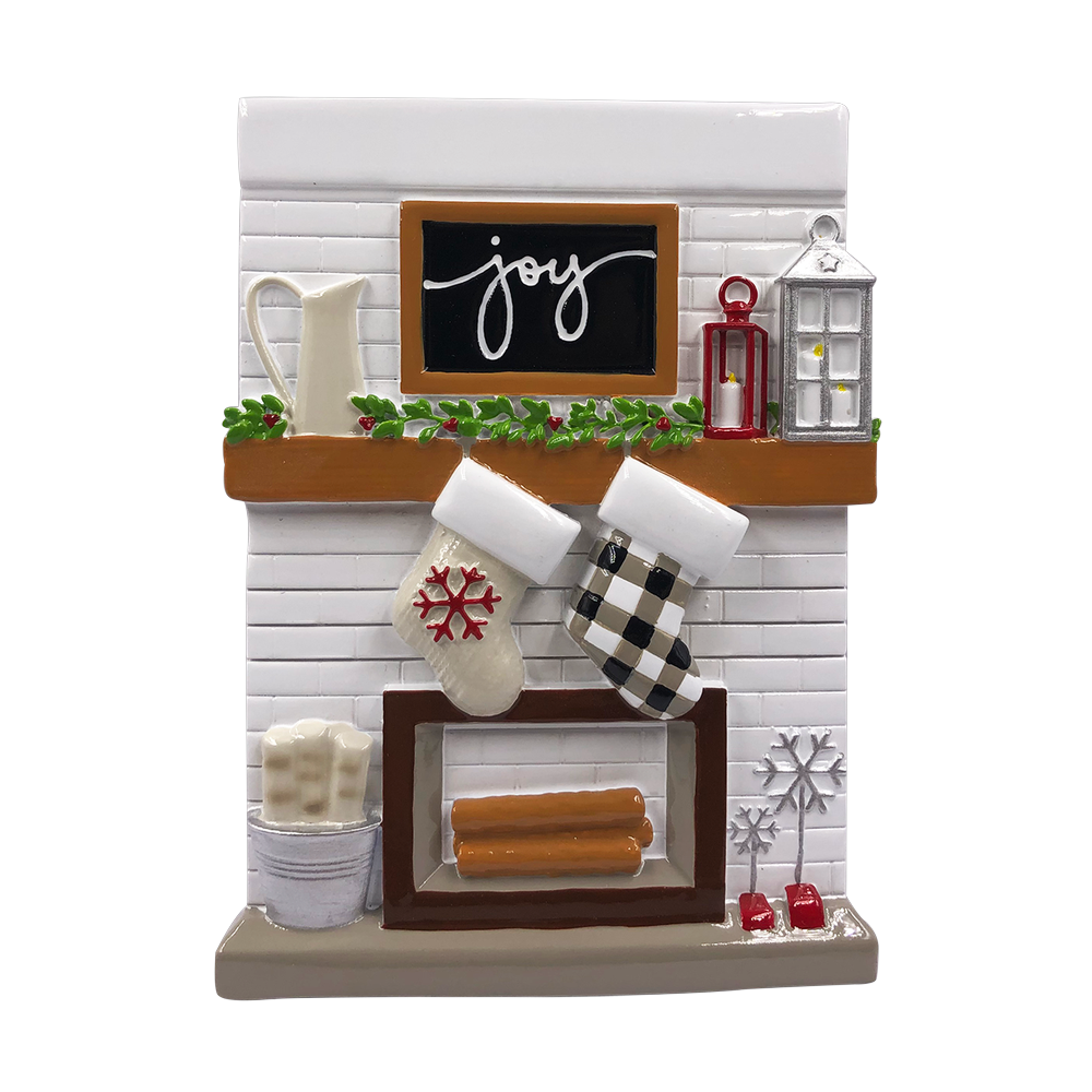 OR2030-2 - Fireplace Mantle Family of 2 Personalised Christmas Decoration