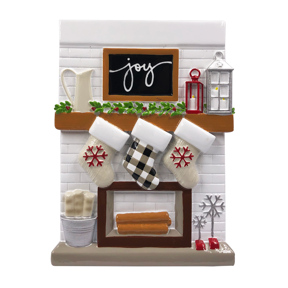OR2030-3 - Fireplace Mantle Family of 3 Personalised Christmas Decoration