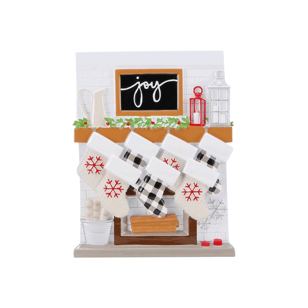 OR2030-7 - Fireplace Mantle Family of 7 Personalised Christmas Decoration
