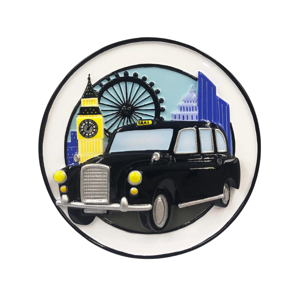 OR2208 - Black London Taxi Personalised Christmas Decoration