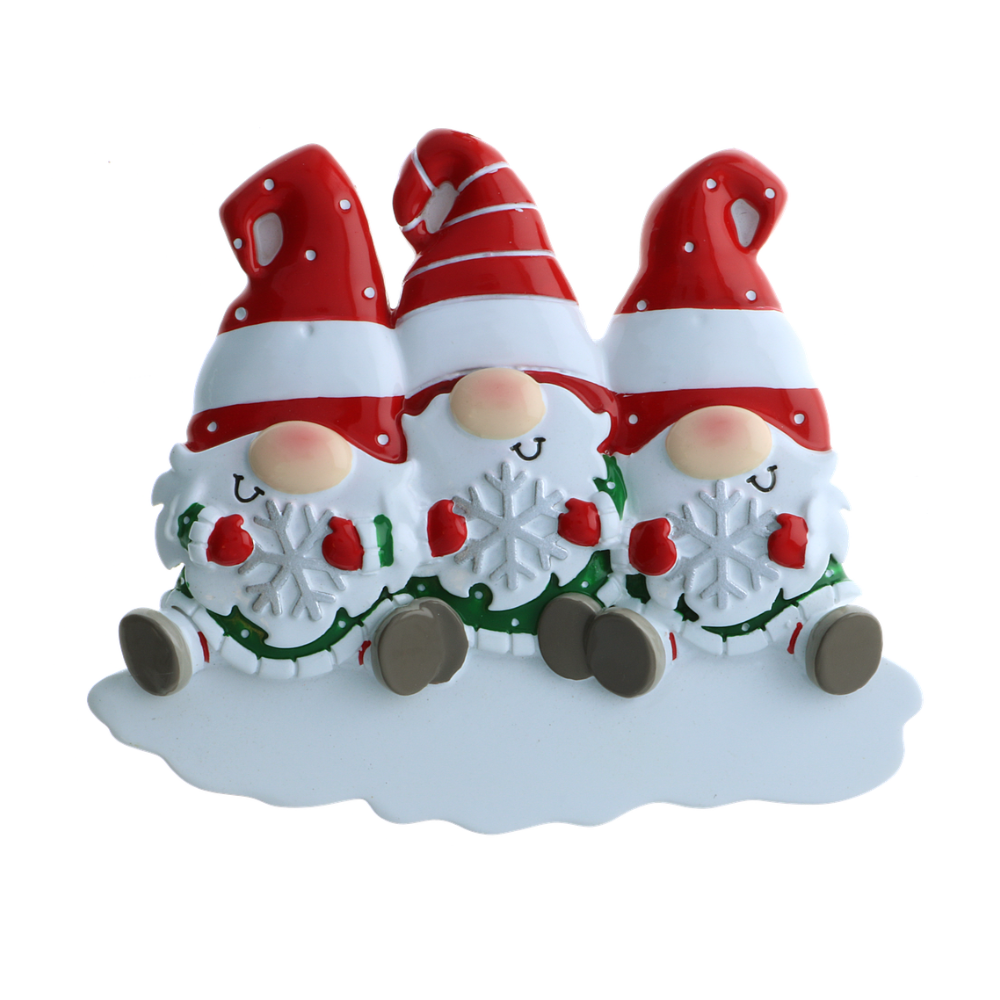 OR2221-3 - Gnome Family of 3 Personalised Christmas Decoration