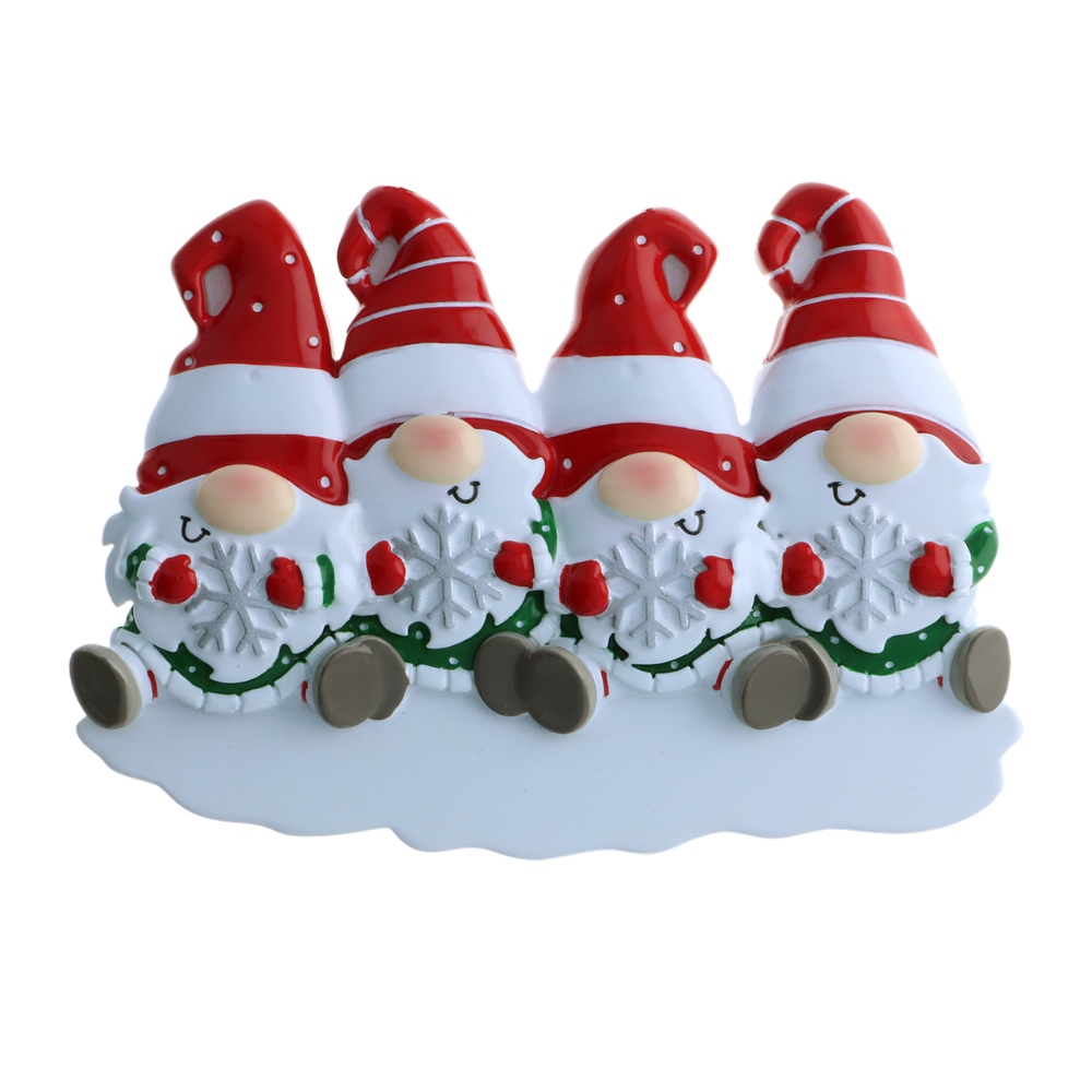 OR2221-4 - Gnome Family of 4 Personalised Christmas Decoration