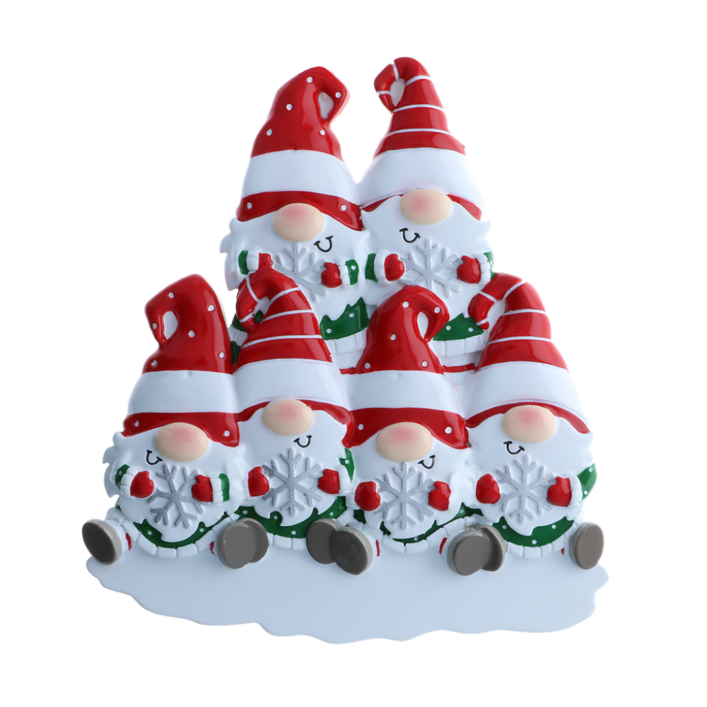 OR2221-6 - Gnome Family of 6 Personalised Christmas Decoration