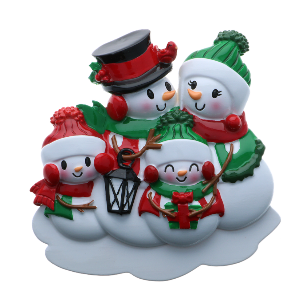 OR2255-4 - Snowman Family of 4 Personalised Christmas Decoration