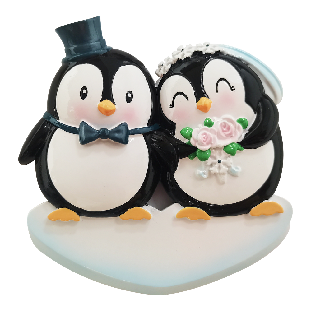 OR2357 - Wedding Penguins Personalised Christmas Decoration